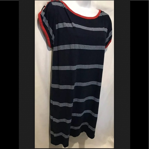 KNITTED DOVE Dress Tunic Striped Nautical Shift - Picture 4 of 8